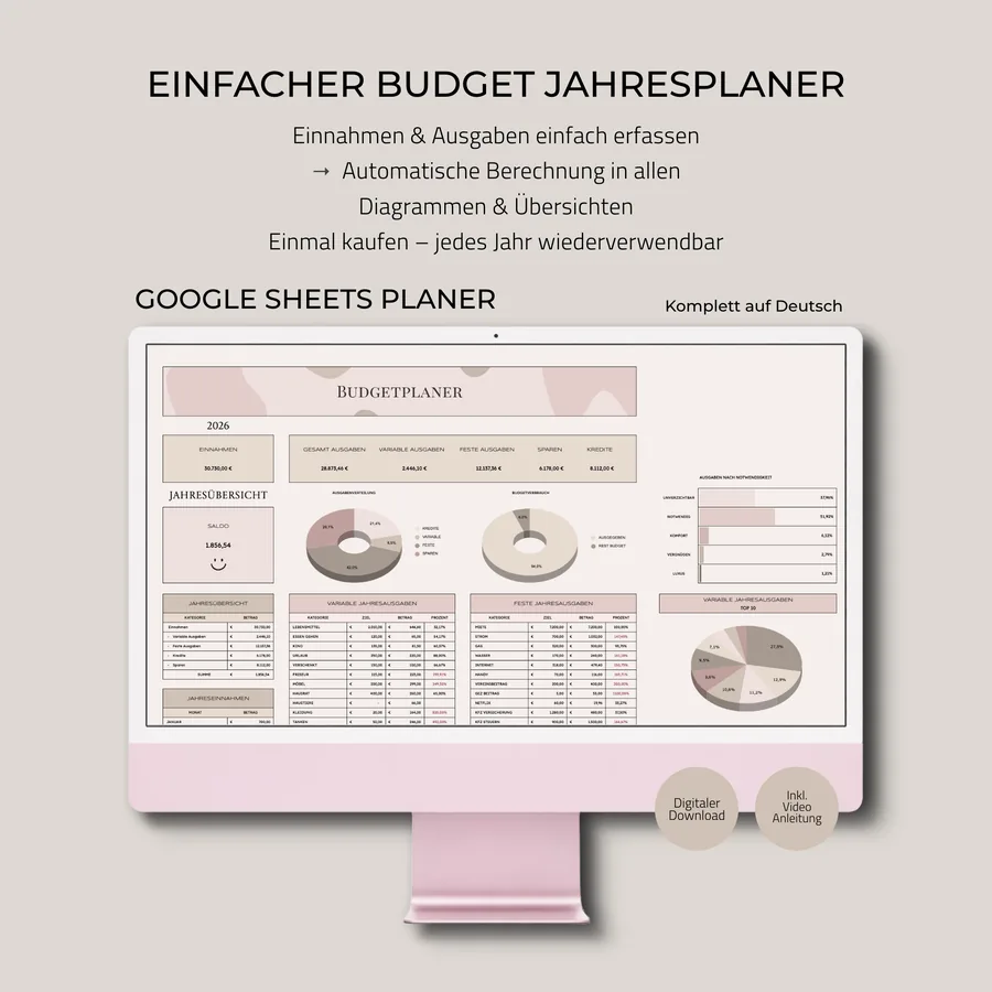 Produktbild Google Sheets Planer
